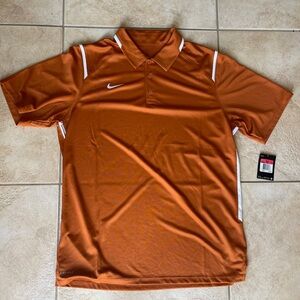 NWT NIKE DRI-FIT PERFORMANCE GAMEDAY POLO 658085-803 TEXAS BURNT ORANGE - Large